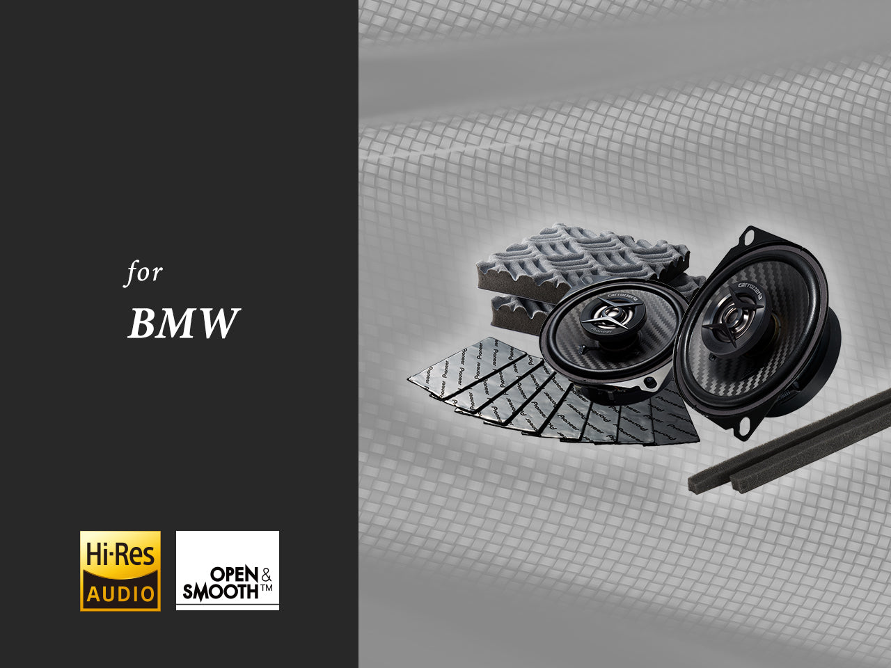 BMW専用 10cm2ウェイスピーカー&サウンドチューニングキットセット TS-H101-BM
