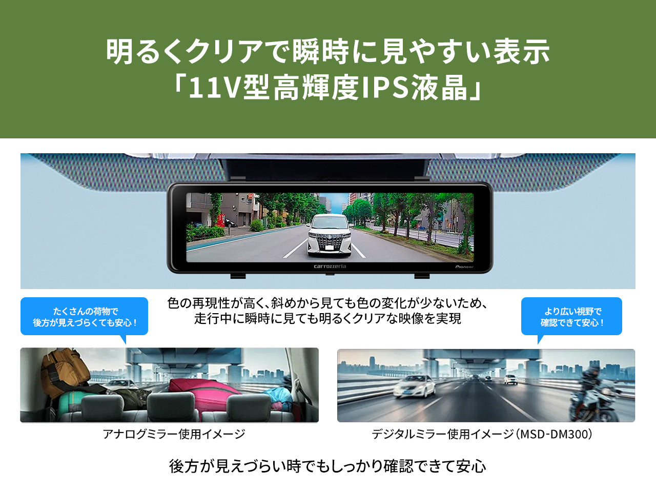 200万画素 フルHD デジタルミラー MSD-DM300