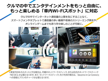 【オンラインショップ限定 N-BOX専用パッケージ(JF5/6系) 】9V型 ラージサイズ 楽ナビ ネットワークスティック同梱モデル AVIC-RQ923-DC 新車・オーディオレス車用出張取付込み