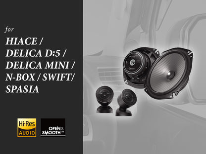 ハイエース/デリカD:5/デリカミニ/N-BOX/スイフト/スペーシア用 17cmセパレート2ウェイスピーカー TS-F1750S