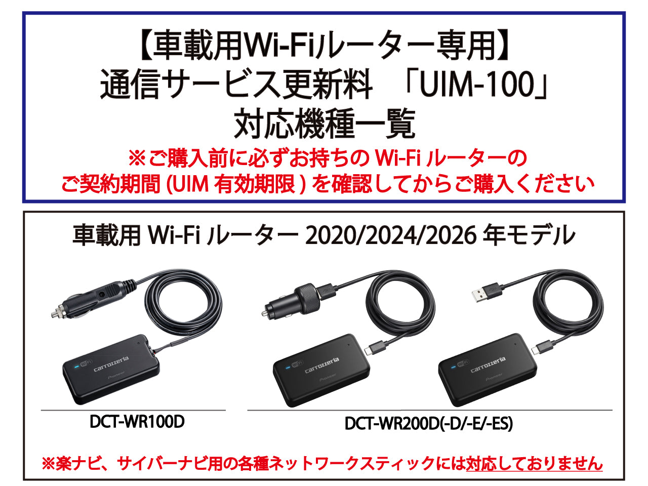 車載用Wi-Fiルーター専用】通信サービス更新料 UIM-100 ｜パイオニア